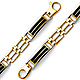 Men's 10mm 14K Two-Tone Gold Black Enamel Rectangle Mesh Link Bracelet 8in thumb 0