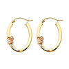 Small 14K Tricolor Gold Butterfly Hoop Earrings