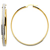 Shimmer Satin Large Hoop Earrings - 14K Two-Tone Gold 4mm x 1.8 inch