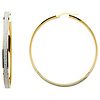 Shimmer Satin Medium Hoop Earrings - 14K Two-Tone Gold 4mm x 1.1 inch