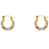 Petite 14K Tricolor Crisscross & Heart Hoop Earrings - 12mm or 0.4 inches