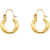 Fancy Swirl Small Hoop Earrings - 14K Yellow Gold