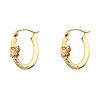Petite Oval Butterfly Hoop Earrings - 14K TriGold