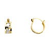 Mini Fancy Elephant Hoop Earrings - 14K Two-Tone Gold 11mm or 0.4 inch
