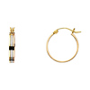 Small Stacked Triple Hoop Earrings - 14K Tricolor Gold 17mm or 0.6 inch