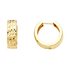 14K Yellow Gold Petite Thick Faceted Huggie Hoop Earrings