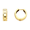 14K Yellow Gold Petite Faceted Huggie Hoop Earrings