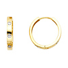 14K Two-Tone Gold Petite Nail Head Huggie Hoop Earrings