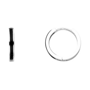 14K White Gold Petite Onyx Huggie Hoop Earrings