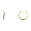 Slender Cubic Zirconia Huggie Hoop Earrings - 14K Yellow Gold
