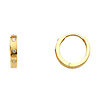 Thick Bezel Round-Cut CZ Huggie Hoop Earrings - 14K Yellow Gold