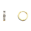 Faceted Polished Huggie Hoop Earrings - 14K Two-Tone Gold