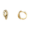Faceted Round-Cut Cubic Zirconia Huggie Hoop Earrings - 14K Yellow Gold