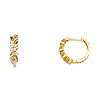 Faceted Circles CZ Huggie Hoop Earrings - 14K Yellow Gold