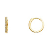 Petite Milgrain Endless CZ Huggie Hoop Earrings - 14K Yellow Gold 1mm x 0.4 inch