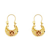 Crescent Star Filigree Hoop Earrings - 14K Two-tone Gold