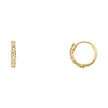 6-Stone 14K Yellow Gold CZ Huggie Earrings 2mm x 12mm