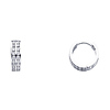 14K White Gold 2-Row CZ Huggie Earrings 4mm x 12mm