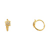 Mini 14K Yellow Gold Turtle CZ Huggie Earrings
