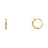 14K Yellow Gold Baguette CZ Huggie Earrings