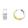 Reversible Snowflake Huggie Earrings in 14K Two-Tone Gold - 5mm x 15mm