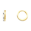 14K Two-Toned Gold Fancy Polished Faceted Huggie Earrings - 3mm x 13mm