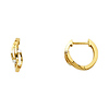 14K Yellow Gold Bypass CZ Huggie Earrings