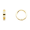 14K Yellow Gold Button Huggie Earrings - 3mm x 17mm