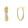 14k Yellow Gold 2mm Glitter U-Shape Hoop Earrings (30 x 12 mm)