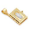 Santa Biblia Spanish Bible Book Pendant in 14K Yellow Gold