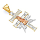 Extra Large Caravaca CZ Crucifix Pendant in 14K Tricolor Gold thumb 0