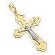 Detailed 14K Two-Tone Gold Crucifix Pendant thumb 0