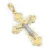 Detailed 14K Two-Tone Gold Crucifix Pendant
