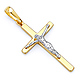 Simplistic 14K Two-Tone Gold Crucifix Pendant thumb 0
