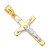 Graceful 14K Two-Tone Gold Crucifix Pendant