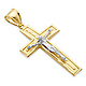 Classic 14K Two-Tone Gold Crucifix Pendant thumb 0