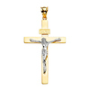 Extra Large 14K Two-Tone Gold Crucifix Pendant
