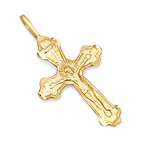 14K Yellow Gold Crucifix Pendant