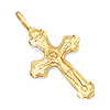 14K Yellow Gold Crucifix Cross Religious Pendant
