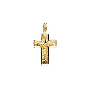 Small 14K Yellow Gold Crucifix Pendant