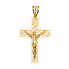 Extra Large Open Filigree Crucifix Pendant in 14K Yellow Gold