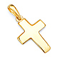 Petite Wide Cross Pendant in 14K Yellow Gold - Classic thumb 0