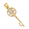 14K TwoTone Gold Star of David in Hamsa Key Pendant