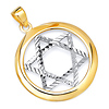 Encircled Diamond-Cut Star of David Pendant in 14K Two-Tone Gold