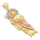 14K TriGold San Judas Tadeo Pendant - Extra Large thumb 0