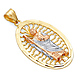 14K TriGold Oval San Judas Tadeo Pendant - Medium thumb 0