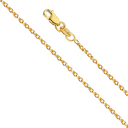 1.1mm 14K Yellow Gold Diamond-Cut Round Spiga Chain Necklace 16-22in