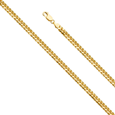 5mm 14K Yellow Gold Miami Cuban Chain Bracelet 8in