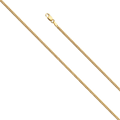 2mm 14K Yellow Gold Miami Cuban Link Chain Necklace 16-24in