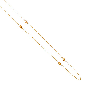 14K Yellow Gold 4mm Round Disco Ball by the Yard Necklace - 36'